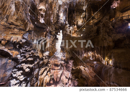 Image of cave Grotte des Demoiselles illuminated inside Image of cave Grotte des Demoiselles illuminated inside 87534666