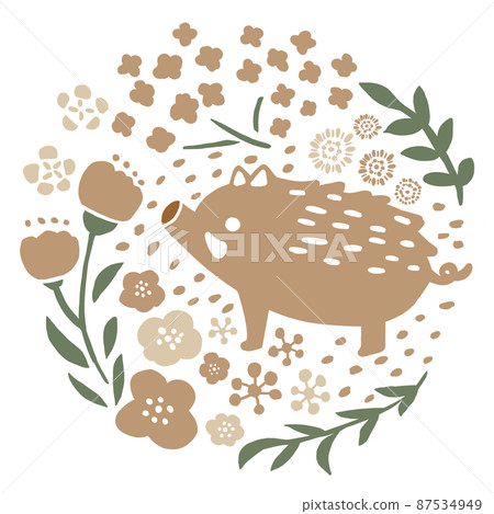 野豬和鮮花 野豬和鮮花 87534949