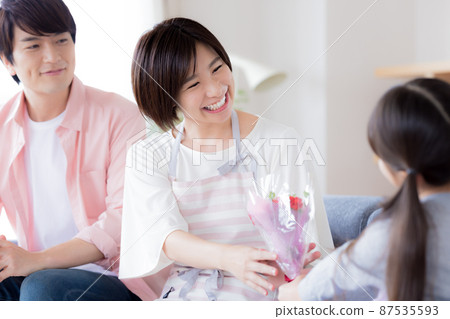 媽媽在母親節收到康乃馨 媽媽在母親節收到康乃馨 87535593