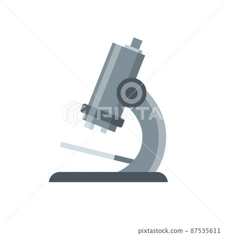 Microscope. Vector Scientific equipment of laboratory isolated on white 87535611