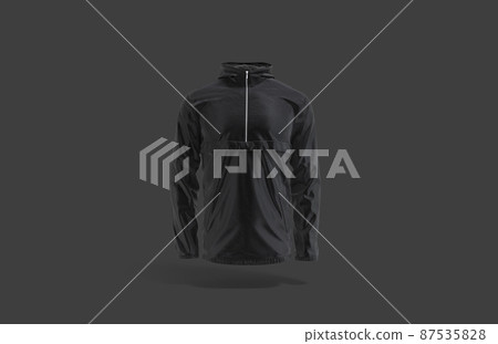 Blank black windbreaker mock up, dark background 87535828