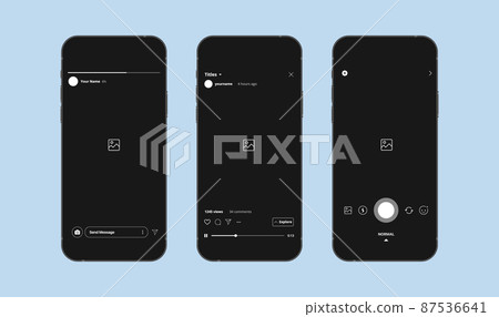 Social Media Mobile Interface Concept Set Social Media Mobile Interface Concept Set 87536641