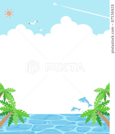Cute hand drawn sea background illustration Cute hand drawn sea background illustration 87536928
