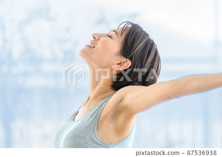 Stretching stretch morning 87536938