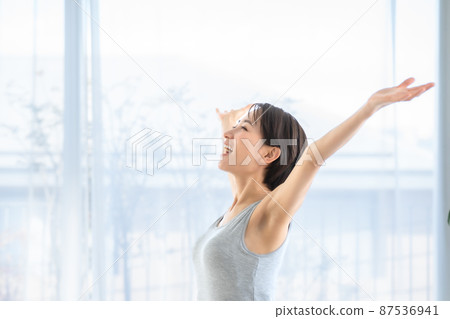 Stretching stretch morning Stretching stretch morning 87536941