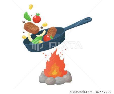 烹飪插圖 燒烤和露營的圖像素材 烹飪插圖 燒烤和露營的圖像素材 87537799