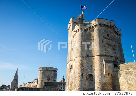 Historical Towers in la Rochelle old harbor 87537973