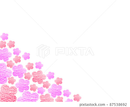 Frame material Flowers drawn with large and small peaches and red crayons that decorate the lower left side Horizontal background White Other colors available 87538692