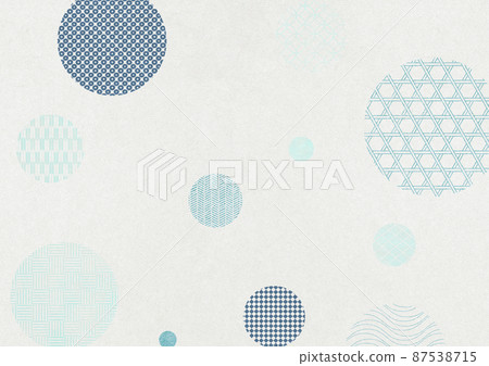 Japanese-style background material, traditional Japanese pattern, blue, light blue, summer [XL in A3 350dpi] 87538715