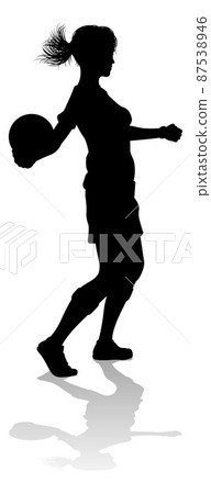 Female Soccer Football Player Woman Silhouette Female Soccer Football Player Woman Silhouette 87538946