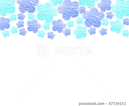Frame material Flowers drawn with large and small blue and light blue crayons that color the sky Horizontal background White Other colors available Frame material Flowers drawn with large and small blue and light blue crayons that color the sky Horizontal background White Other colors available 87539151