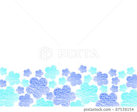 Frame material Flower field drawn with large and small blue & light blue crayons in full bloom Horizontal background White Other colors available Frame material Flower field drawn with large and small blue & light blue crayons in full bloom Horizontal background White Other colors available 87539154