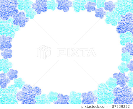 Frame material Elliptical frame with blue and light blue flowers drawn with large and small crayons Horizontal background White Other colors available Frame material Elliptical frame with blue and light blue flowers drawn with large and small crayons Horizontal background White Other colors available 87539232