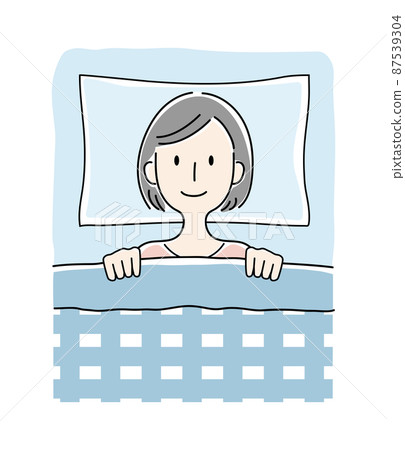 Vector illustration of a woman in a duvet Vector illustration of a woman in a duvet 87539304