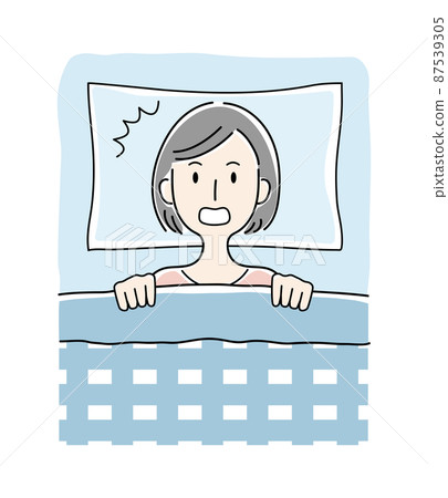 Vector illustration of a surprised woman in a futon 87539305