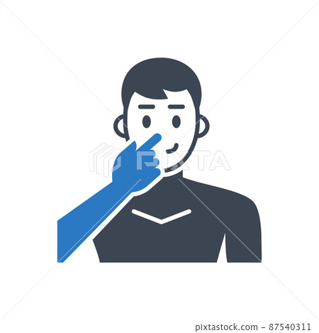 Avoid face touch related vector glyph icon. Avoid face touch related vector glyph icon. 87540311