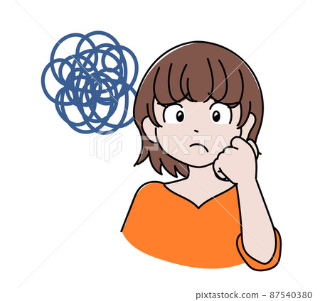 Worried · young lady Worried · young lady 87540380