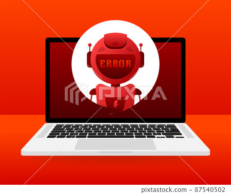 Error chatbot glyph icon. Silhouette symbol. Talkbot with error in speech bubble. Error bot. Artificial intelligence Error chatbot glyph icon. Silhouette symbol. Talkbot with error in speech bubble. Error bot. Artificial intelligence 87540502