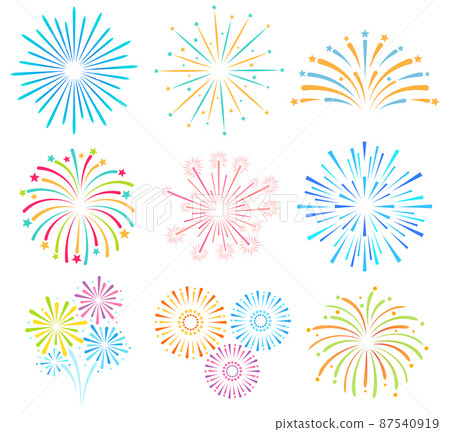 Fireworks color vector illustrations Fireworks color vector illustrations 87540919