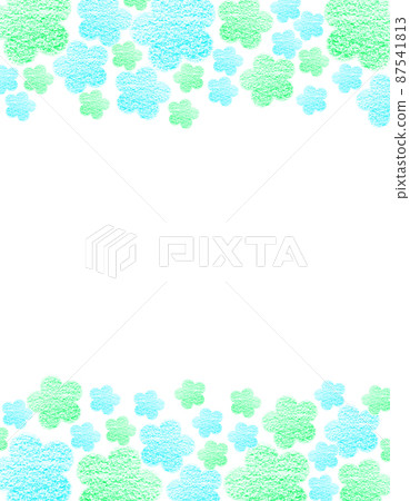 Frame material Flower field drawn with large and small green & light blue crayons that color the top and bottom Vertical background White Other colors available Frame material Flower field drawn with large and small green & light blue crayons that color the top and bottom Vertical background White Other colors available 87541813