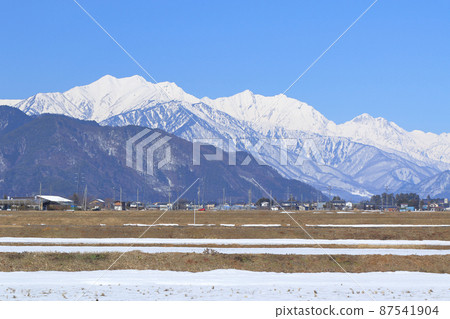北阿爾卑斯山的早春後山峰 北阿爾卑斯山的早春後山峰 87541904