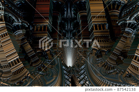 Abstract Computer generated Fractal design. 3D Illustration of a Beautiful infinite mathematical mandelbrot set fractal. Abstract Computer generated Fractal design. 3D Illustration of a Beautiful infinite mathematical mandelbrot set fractal. 87542138