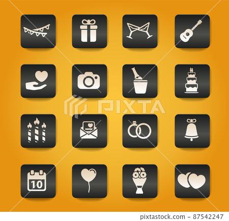 Wedding simply icons 87542247