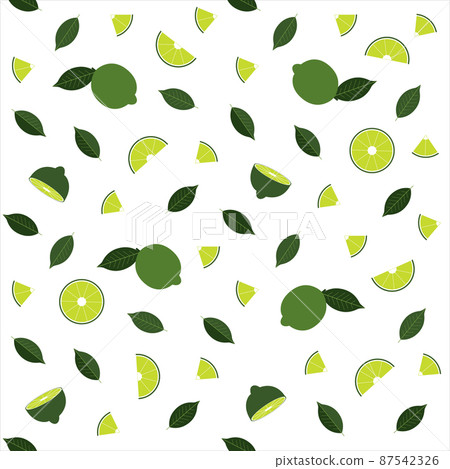 Lime fruit pattern withe background Lime fruit pattern withe background 87542326