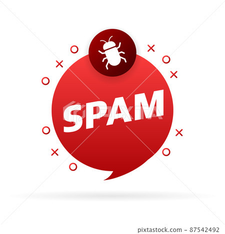 Spam bell notification mailbox concept. Email box hacking, spam warning Spam bell notification mailbox concept. Email box hacking, spam warning 87542492