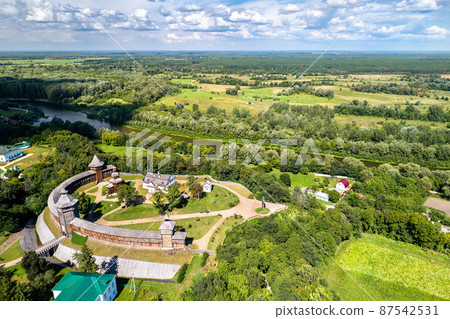 View of Baturyn Fortress with the Seym River in Ukraine 87542531