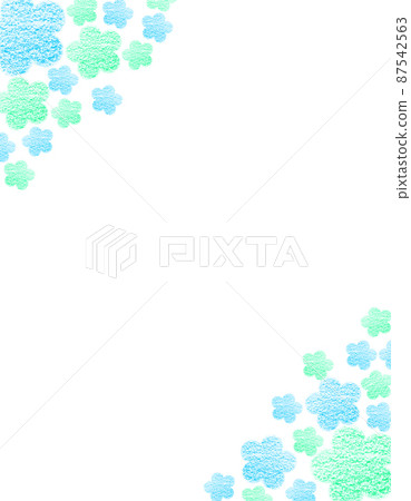 Frame material Flowers drawn with large and small blue-green and blue crayons that color diagonally left and right Vertical background White Other colors available Frame material Flowers drawn with large and small blue-green and blue crayons that color diagonally left and right Vertical background White Other colors available 87542563