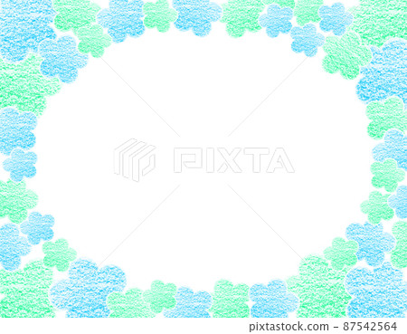 Frame material An elliptical frame with blue-green and blue flowers drawn with large and small crayons Horizontal background White Other colors available Frame material An elliptical frame with blue-green and blue flowers drawn with large and small crayons Horizontal background White Other colors available 87542564