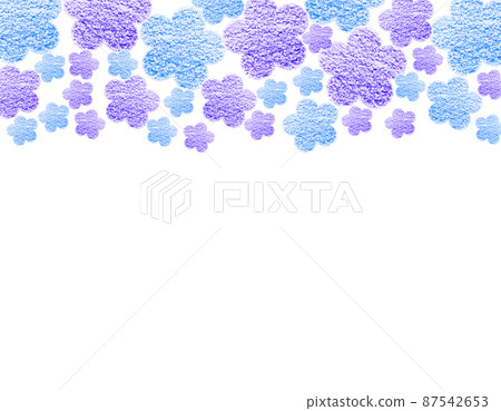 Frame material Flowers drawn with large and small blue & bluish purple crayon that colors the sky Horizontal background White Other colors available 87542653