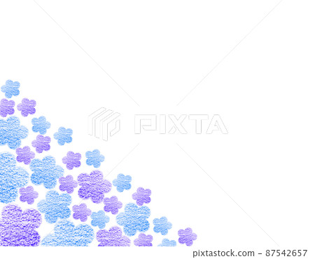 Frame material Flowers drawn with large and small blue & bluish purple crayon that colors the lower left side Horizontal background White Other colors available 87542657