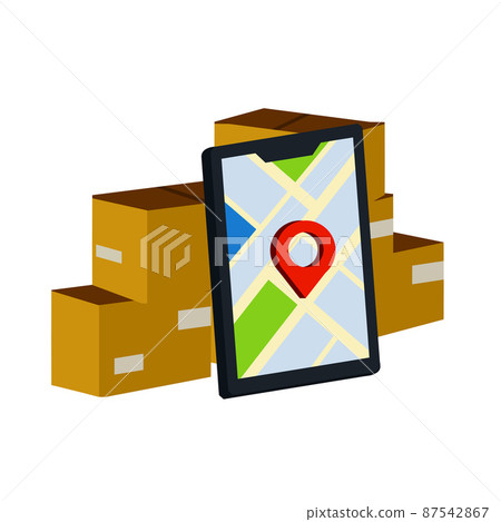 Tracking of parcel. Lots of cardboard boxes. 87542867