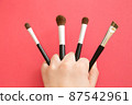 Makeup brush set in my hand 87542961