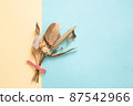 Bouquet of yellow and blue background 87542966