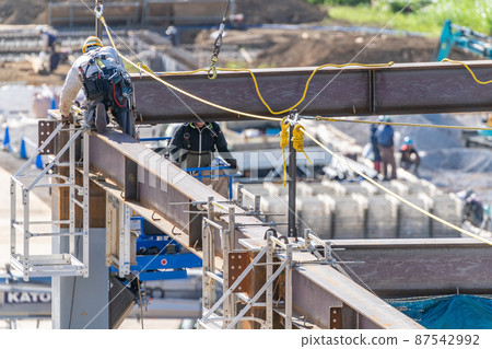工地、高空作業、跳躍安全帶、掛繩、立柱、主繩支撐、主繩安全措施、鋼架施工 87542992
