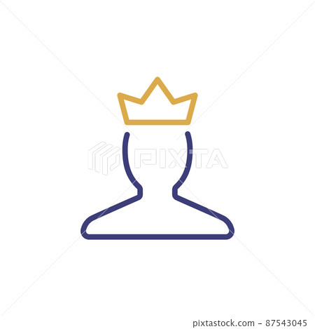 Customer membership client crown icon. VIP member king pictogram stroke person membership premium Customer membership client crown icon. VIP member king pictogram stroke person membership premium 87543045