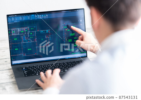 Design housing drawing telework remodeling 87543131