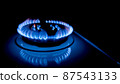 Stove gas burner flame black background sanctions 87543133