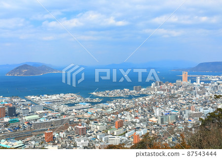 [Kagawa Prefecture] Megijima and Takamatsu city area under sunny weather 87543444