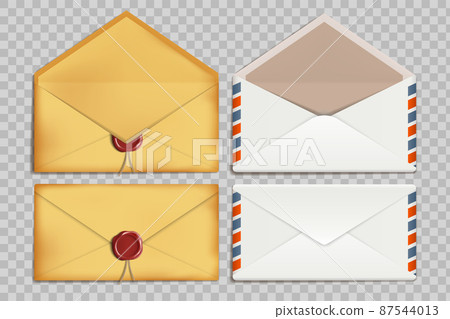 Mockup paper retro envelopes for letters. 87544013
