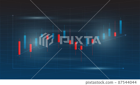 Bar chart and candlesticks show stock market price and business financial effectiveness planning 87544044