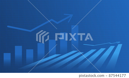 Bar chart and candlesticks show stock market price and business financial effectiveness planning 87544177