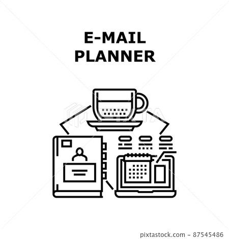 E-mail planner icon vector illustration 87545486
