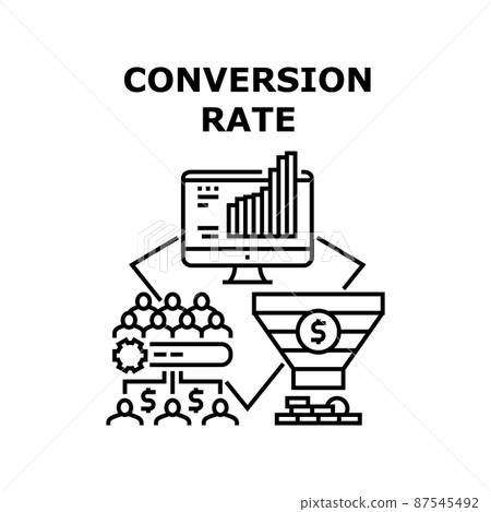 Conversion rate icon vector illustration Conversion rate icon vector illustration 87545492
