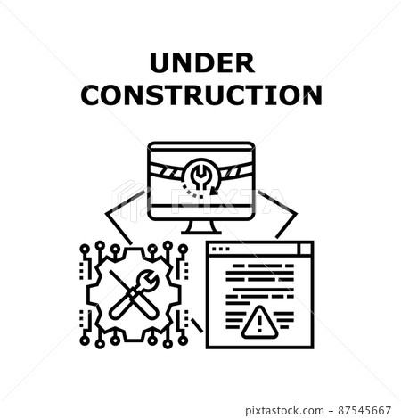 Under Construction Vector Concept Illustration - Stock Illustration ...