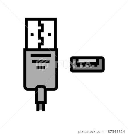 usb type a color icon vector illustration 87545814