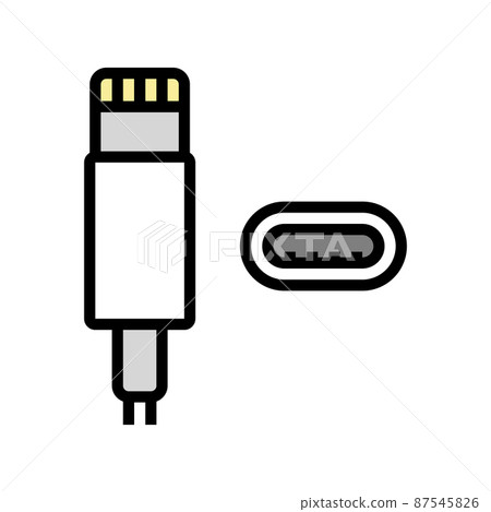 lightning cable color icon vector illustration lightning cable color icon vector illustration 87545826
